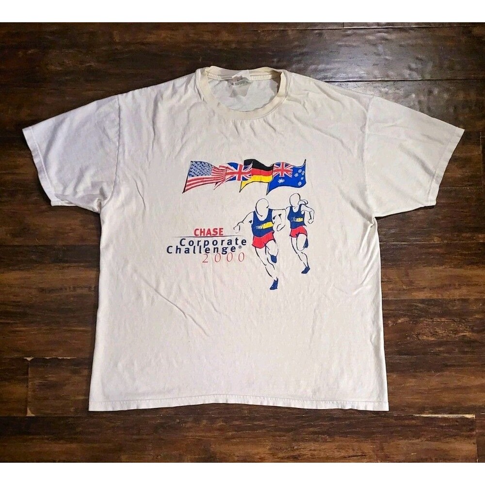 Vtg Hanes Chase Corporate Challenge 2000 Double-Sided Graphic T-Shirt Mens XL